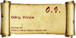 Odry Vince névjegykártya